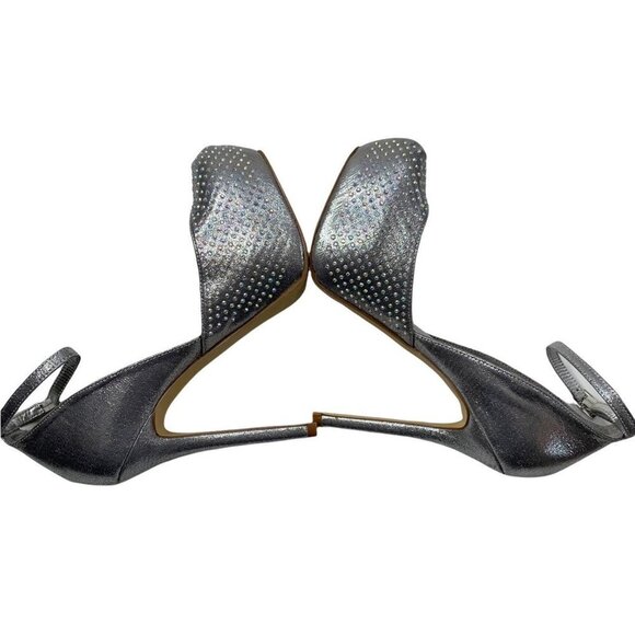 Steve Madden Naomeee Silver Jeweled Platform Stiletto Heels - Picture 7 of 10